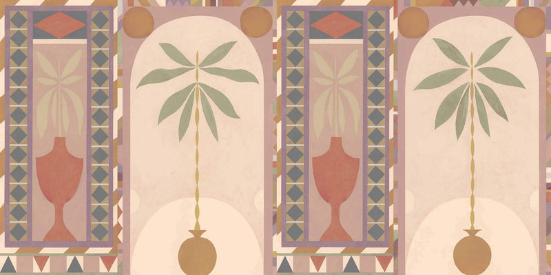 Wallpaper sample Tres Tintas - Jungle Arches - Pink