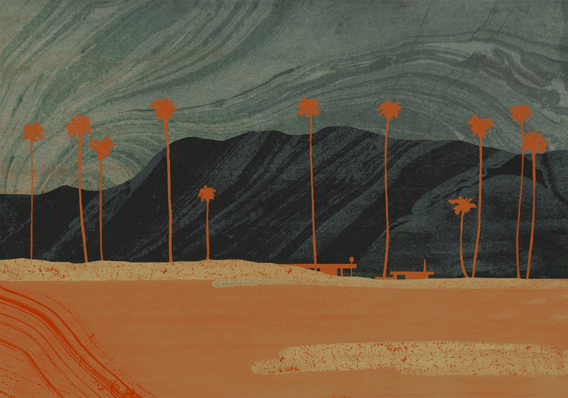 Tres Tintas wallpaper - Palms Views - Dark Blue