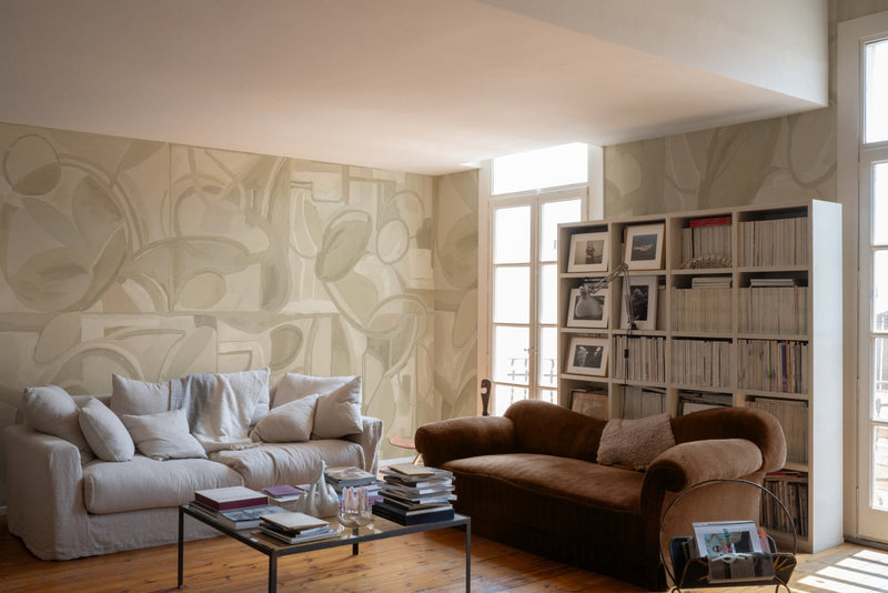 Tres Tintas wallpaper - Giant Abstract - Beige