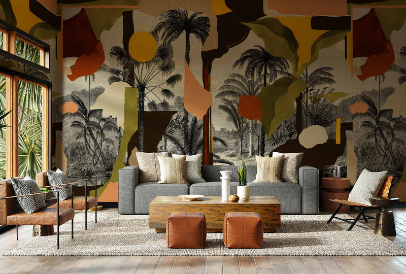 Tres Tintas wallpaper - Colonial Abstraction - Toasted