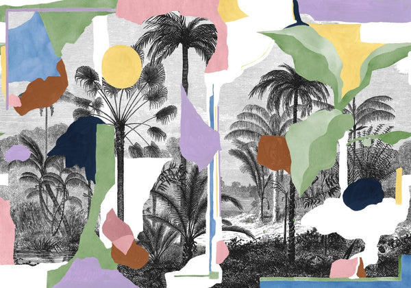 Wallpaper sample Tres Tintas - Colonial Abstraction - White