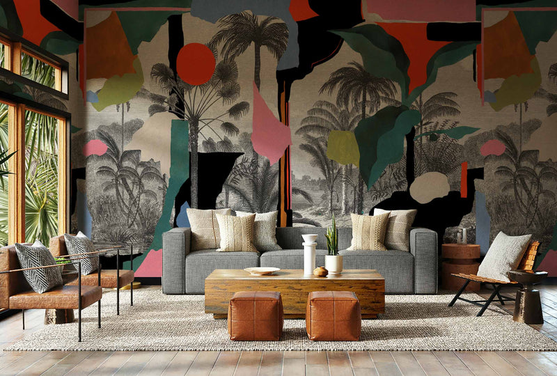 Tres Tintas wallpaper - Colonial Abstraction - Pink