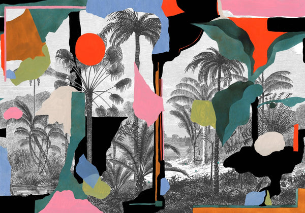 Wallpaper sample Tres Tintas - Colonial Abstraction - Pink