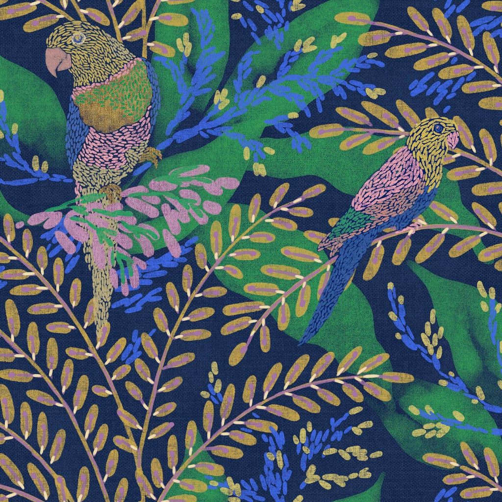 Tres Tintas Wallpaper - Guacamayos Cobalto