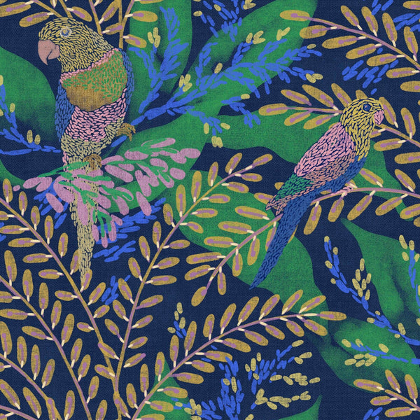 Tres Tintas Wallpaper - Guacamayos Cobalto