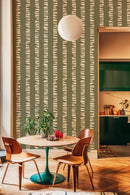 Tres Tintas Wallpaper - Linear Footprints Green