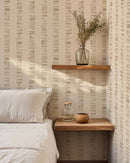 Tres Tintas Wallpaper - Linear Footprints Beige