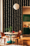 Tres Tintas Wallpaper - Linear Footprints Black