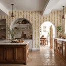 Tres Tintas Wallpaper - Linear Footprints Ocher