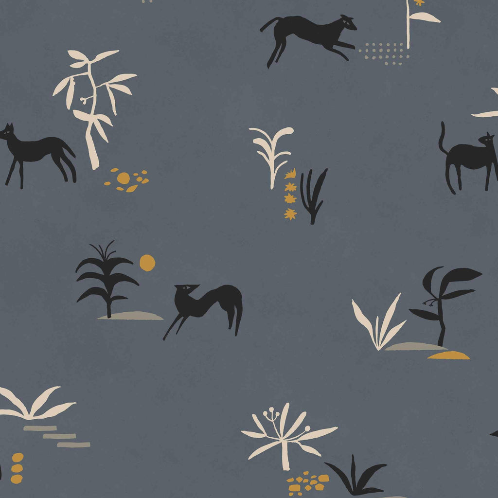 Tres Tintas Wallpaper - Prehistoric Creatures Blue