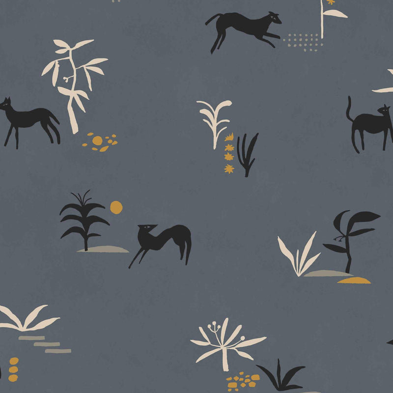 Tres Tintas Wallpaper - Prehistoric Creatures Blue