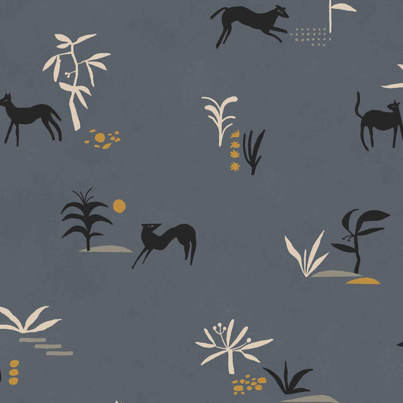 Wallpaper Tres Tintas - Prehistoric Creatures Blue