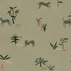 Wallpaper Tres Tintas - Prehistoric Creatures Green