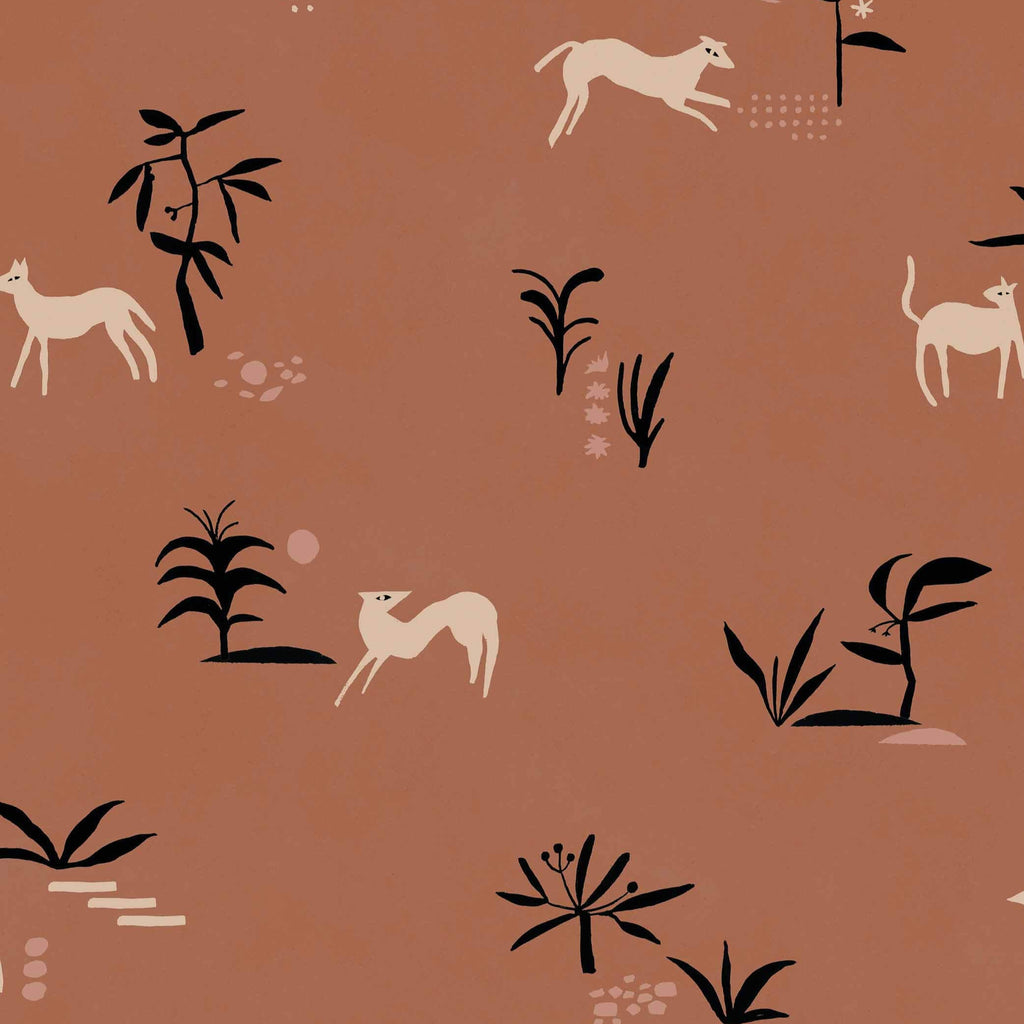 Wallpaper Tres Tintas - Prehistoric Creatures Red