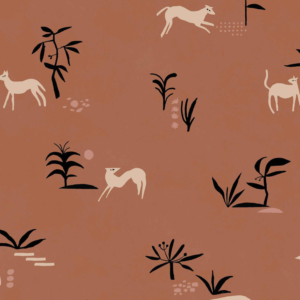 Tres Tintas Wallpaper - Prehistoric Creatures Red