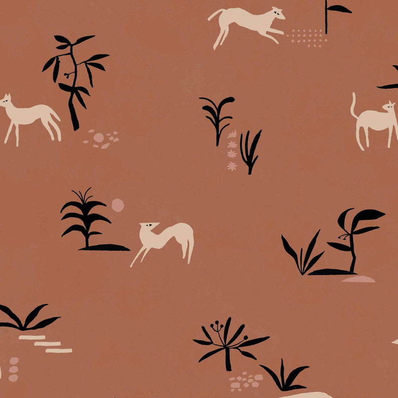 Tres Tintas Wallpaper - Prehistoric Creatures Red