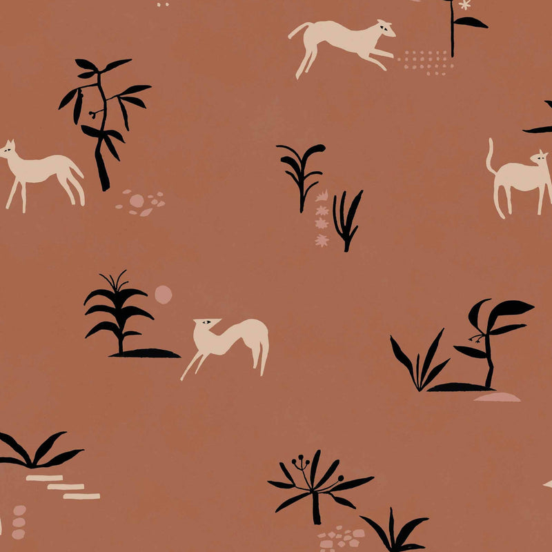 Wallpaper Tres Tintas - Prehistoric Creatures Red