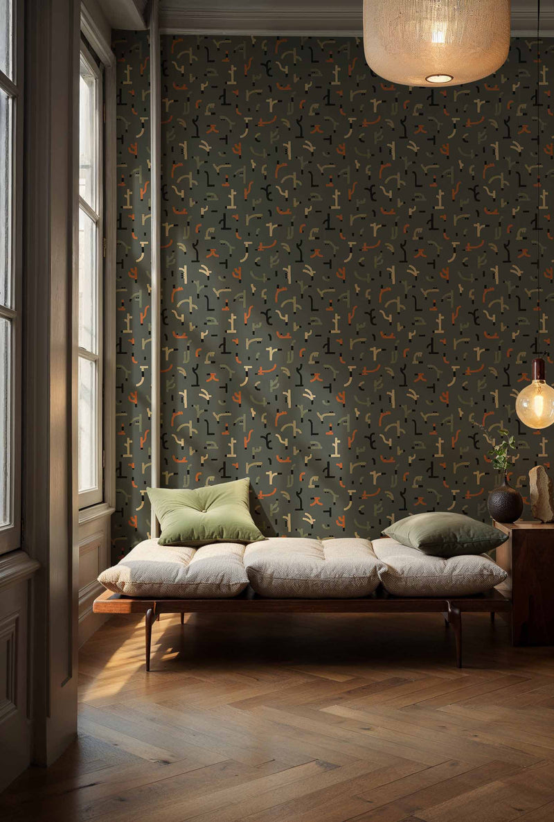 Tres Tintas Wallpaper - Tribal Tongue Blue