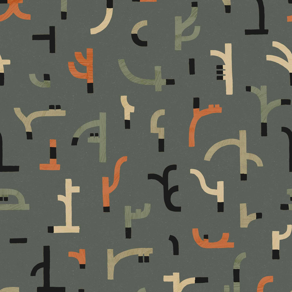 Tres Tintas Wallpaper - Tribal Tongue Blue