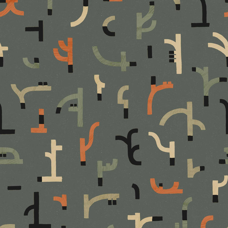 Tres Tintas Wallpaper - Tribal Tongue Blue