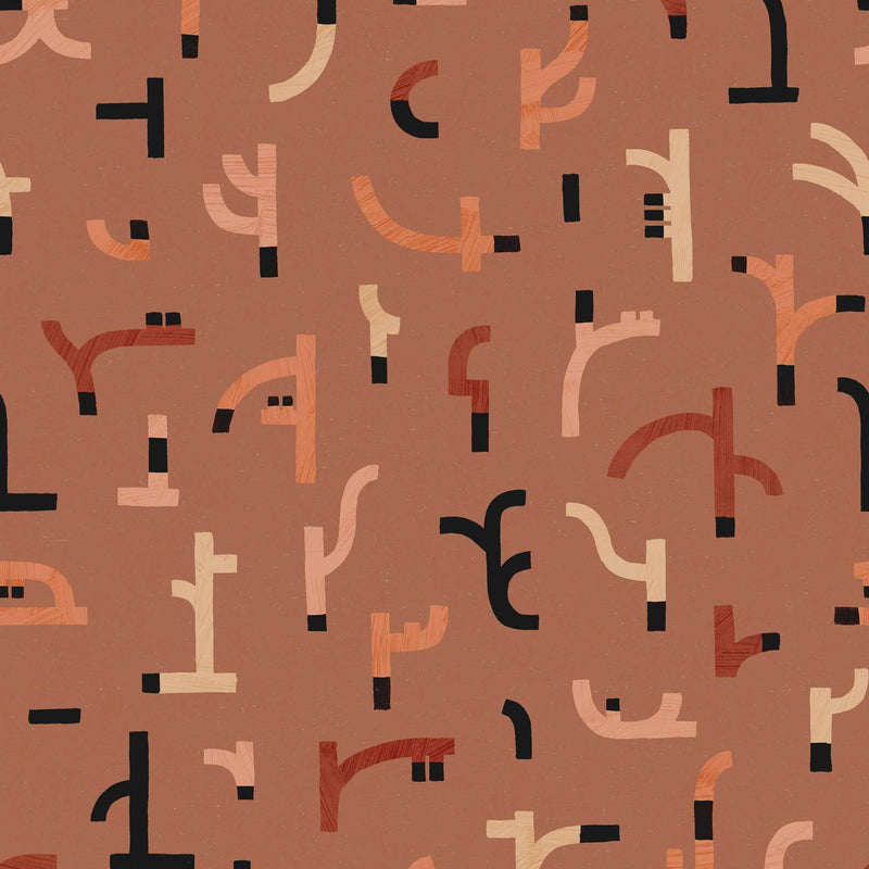 Behangstaal Tres Tintas - Tribal Tongue Red