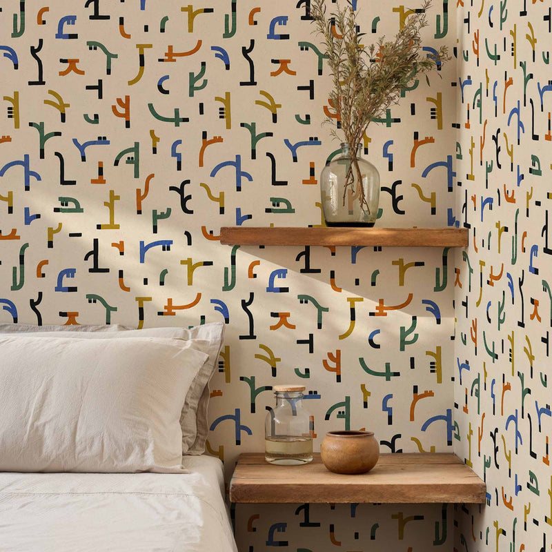 Tres Tintas Wallpaper - Tribal Tongue White