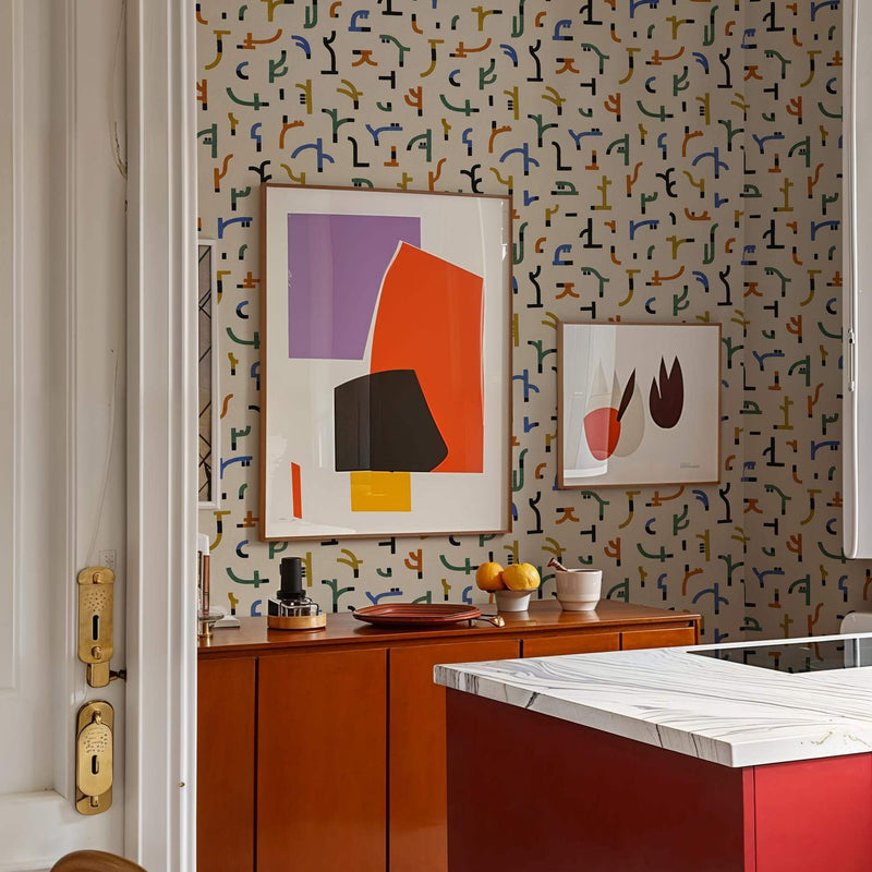 Tres Tintas Wallpaper - Tribal Tongue White