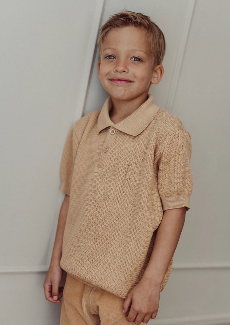 Two you label - Richie Knitted Polo - Shortsleeve - Honey