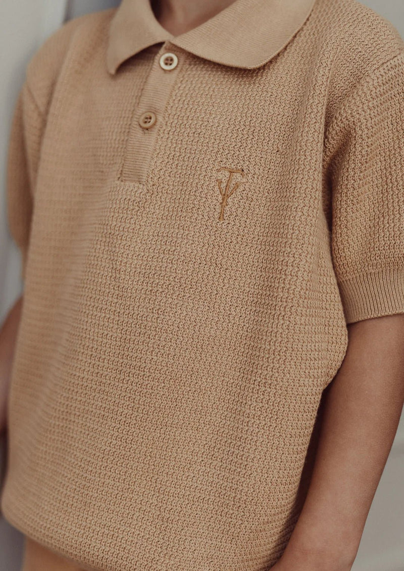 Two you label - Richie Knitted Polo - Shortsleeve - Honey
