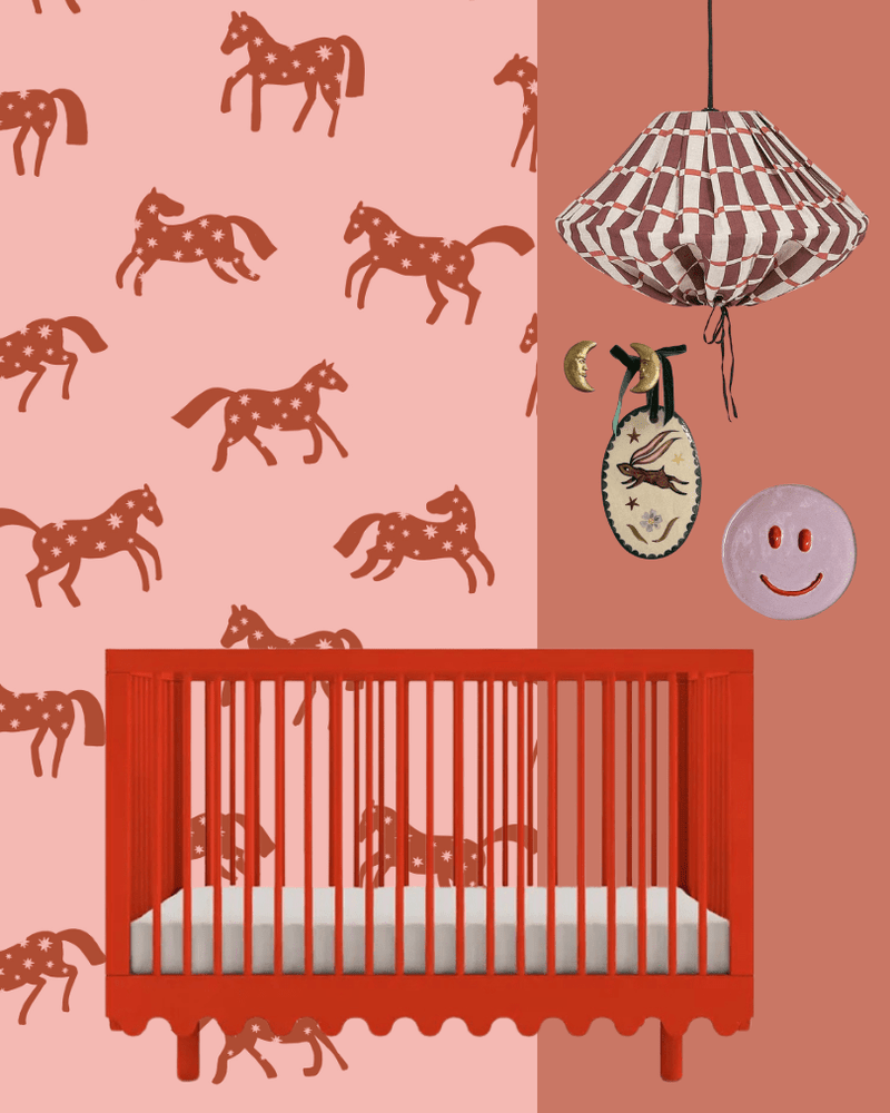 Behang Meet me at the Wall - Magic Horses - Pink - Joëlle Wehkamp