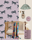 Behang Meet me at the Wall - Magic Horses - Lilac - Joëlle Wehkamp