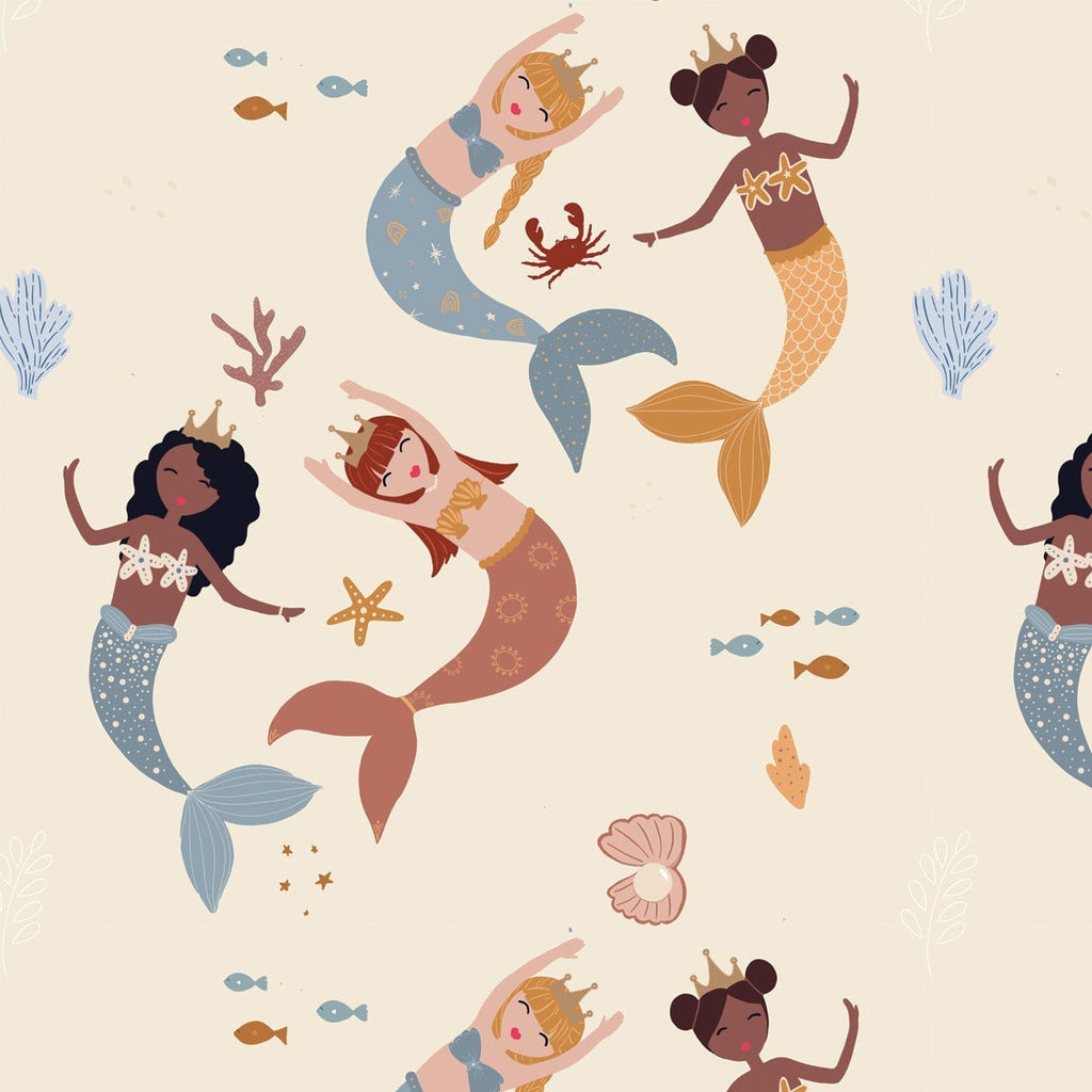 Wallpaper for kids, mermaids wallpaper, mermaid girls room, children's wallpapers 