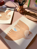 Behang Meet me at the Wall - Owl - Dusty Yellow - Aniek Bartels