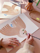 Wallpaper Meet me at the Wall - Owl - Cream - Aniek Bartels