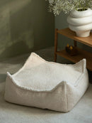 Wigiwama - carré pouf - crème en peluche blanche