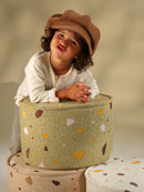 Wigiwama - Mossgroen Terrazzo Round Pouf