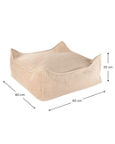 Wigiwama - quadratischer Pouf - brauner Zucker