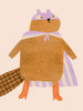 Poster kinderkamer Super Hero Bever van Aniek Bartels met bever in cape en laarzen op lichte achtergrond.