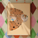 Owl Cream poster Aniek Bartels – uil illustratie A3 kunstprint als wanddecoratie voor kinderkamer