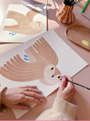 Owl Cream illustratie van Aniek Bartels – handgeschilderde uil kunstprint op gerecycled papier