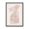 Minibeau - Floral Bunny Nursery Art Print - Pink - 30x40 cm