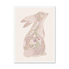 Minibeau - Floral Bunny Nursery Art Print - Pink - 30x40 cm