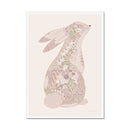 Minibeau - Floral Bunny Nursery Art Print - Pink - 30x40 cm