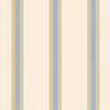 Crème streepjesbehang met zacht grijsblauwe strepen en dunne lichtgroene en okerkleurige pinstripes, Atelier Florentine