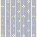 Tapetenmuster Atelier Florentine - Cottage-Streifen - Blau und Creme