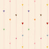 Playful heart-themed children’s wallpaper, ideal for creating a warm and cheerful kids’ room rainbow
