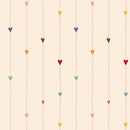 Playful heart-themed children’s wallpaper, ideal for creating a warm and cheerful kids’ room rainbow
