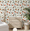 Children's wallpaper oranges white nursery decor wallpapers