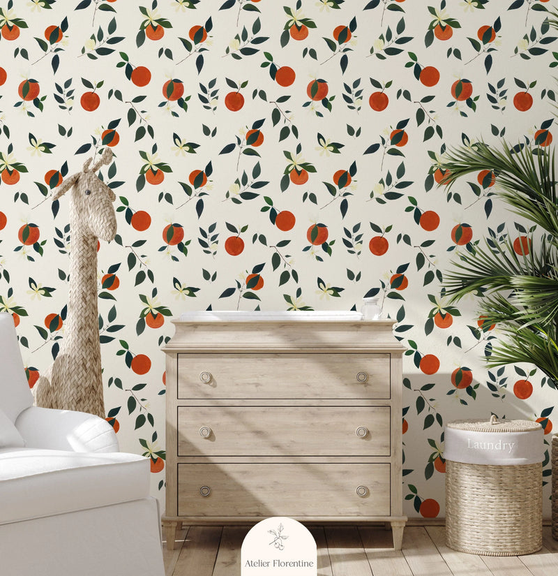 Wallpaper Atelier Florentine - Oranges White