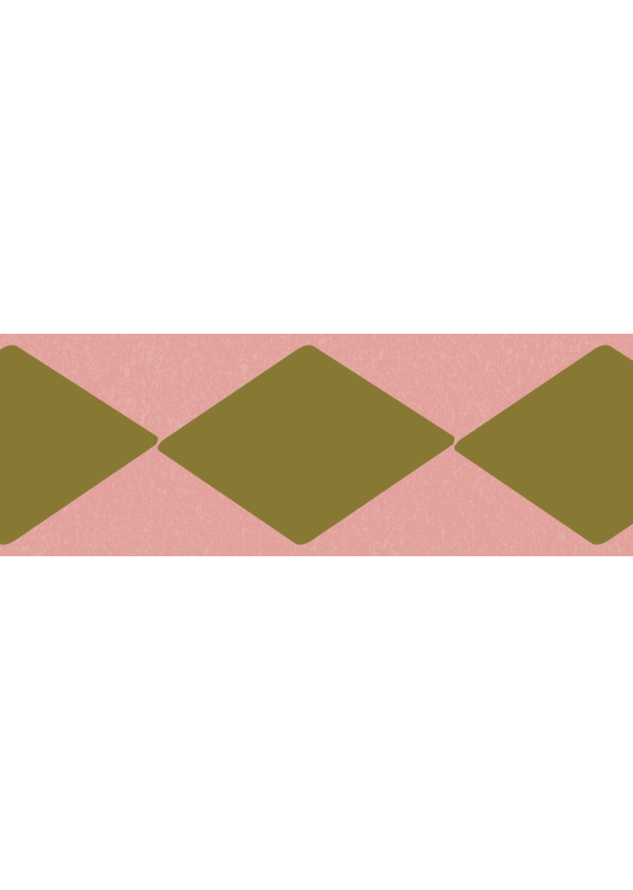 roze behangrand met olijfgroene wybertjes van Bibelotte in framboos en olijf